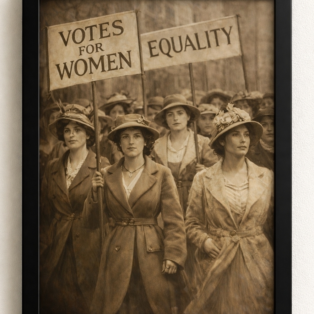 Vintage Women's Rights Movements In 8x10 Art Print Frame